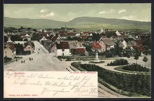 AK Aalen, Ortsansicht gegen die Berge