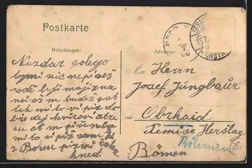 Lithographie Straussfurt i. Thür., Geschäft von P. Wicht, Bahnhof, Schule und Kirche