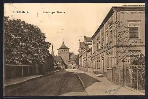 AK Lichtenfels / Main, Licht- und Schattenspiel auf der Bamberger Strasse