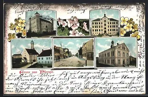 AK Pfersee, Kirche, Krankenhaus, Schulhaus, Bethaus