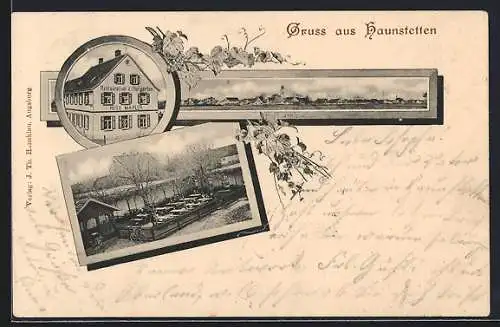 AK Haunstetten / Augsburg, Restaurant z. Hofgarten, Bes. Hugo Mahler