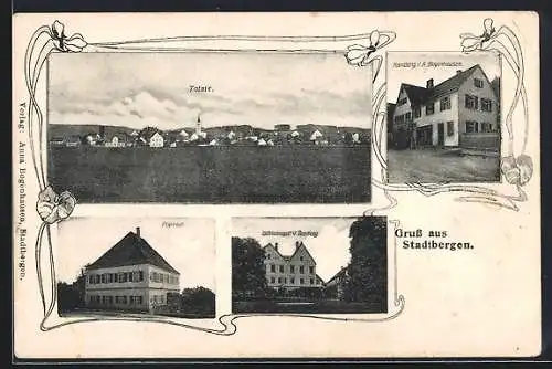 AK Stadtbergen, Handlung von A. Bogenhausen, Pfarrhof und Schlossgut v. Tessing