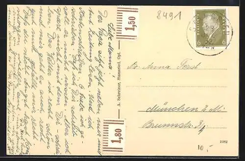 AK Stamsried, Hochaltar, Partie Mariensäule, Ortsansicht