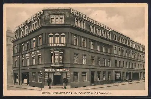 AK Berlin, Hotel Hermes, Schiffbauerdamm 4