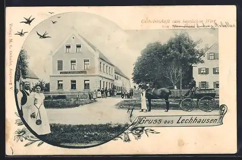 AK Lechhausen, Gasthaus zum bayrischen Wirt von Max Plank