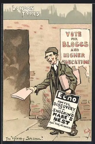 Künstler-AK London, The Hextry Speshul