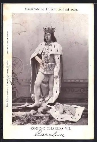 AK Utrecht, Koning Charles VII., Maskerade 25 Juni 1901, studentische Szene