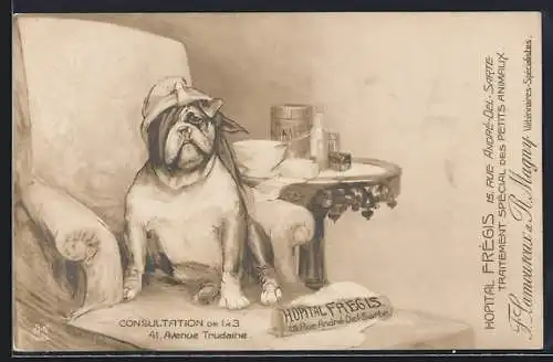 AK Paris, Hopital Frégis, Rue André-del-Sarte 15, Tierarzt