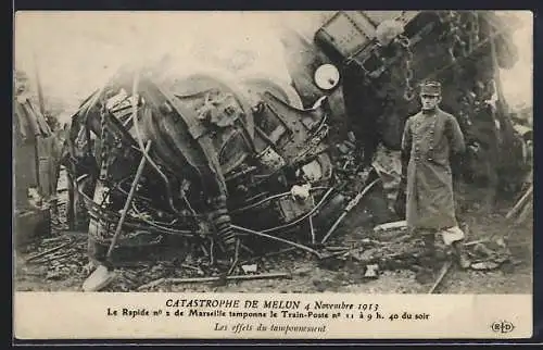 AK Melun, Eisenbahnkatastrophe 1913, Les effets du tamponnement
