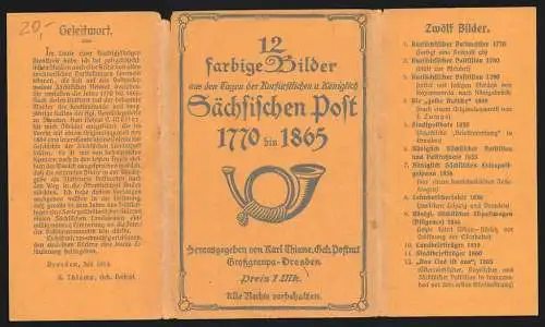 12 AK Serie Aus den Tagen der Sächsischen Post 1770-1865, Postmeister, Postillion, Stadtpostbote, Extrapostgespann