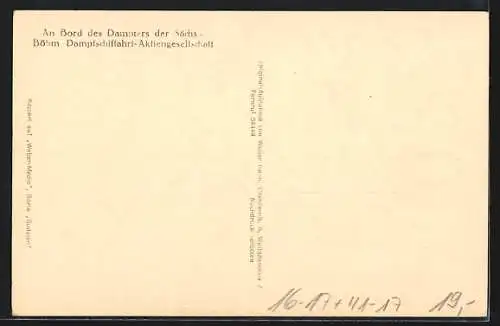 Foto-AK Walter Hahn, Dresden, Nr. 3960: Rathen / Sächs.-Schweiz, Teilansicht mit Elbdampfer Leipzig