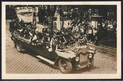 AK X. Deutsches Sängerbundesfest, Festzug, Lastkraftwagen Mercedes Benz, Festwagen Koblenz a. Rhein