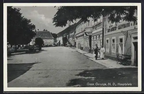 AK Gross Gerungs /N. D., Hirsch`s Gasthaus am Hauptplatz