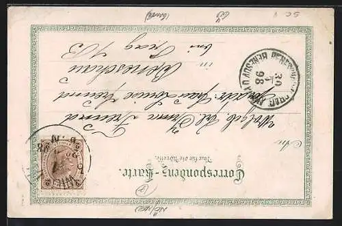 Lithographie Pitten, Blick über den Ort, Bahnhof, Geschäftshaus Josef Glöckler