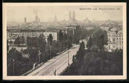 AK München, Aussicht vom Maximilianeum aus