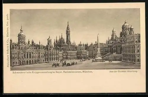Künstler-AK München, Marienplatz, Schmeder`sche Krippensammlung im Bayer. Nationalmuseum