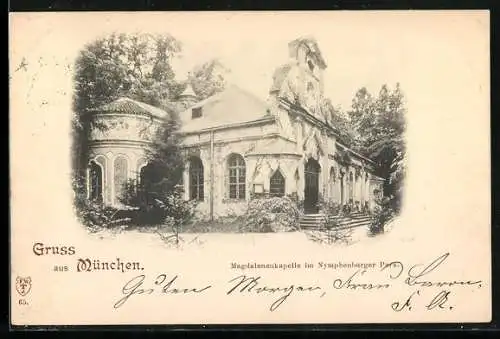 AK München, Magdalenenkapelle im Nymphenburger Park
