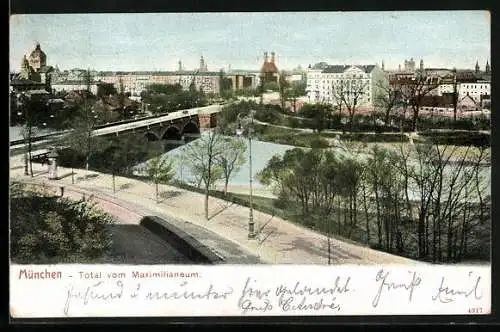 AK München, Totalansicht vom Maximilianeum