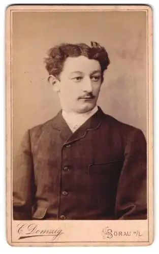 Fotografie C. Domzig, Sorau /N. L., Bahnhofstrasse 25, Porträt eines Mannes