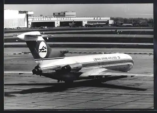 Fotografie Flughafen Heathrow, Flugzeug Boeing 727 der Libyan Arab Airlines, 5A-DAH