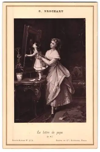 Fotografie Goupil et Cie., Paris, Gemälde: La lettre de papa, nach C. Brochart