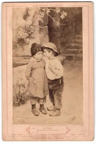Fotografie Photog. Union, München, Gemälde: Ein Geheimnis, nach M. Wunsch