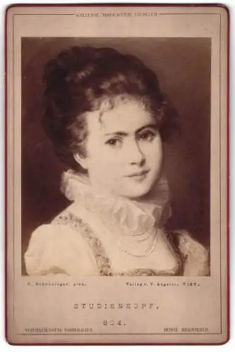 Fotografie V. Angerer, Wien, Gemälde: Studienkopf, nach C. Schweninger