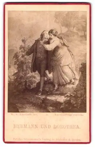 Fotografie Friedr. Bruckmann, München, Gemälde: Hermann und Dorothea, nach W. v. Kaulbach