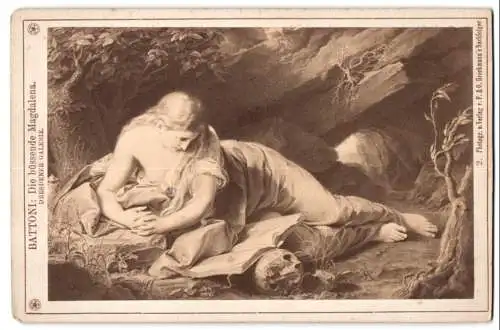 Fotografie F. & O. Brockmanns Nachf., Dresden, Gemälde: Die büssende Magdalena, nach Battoni