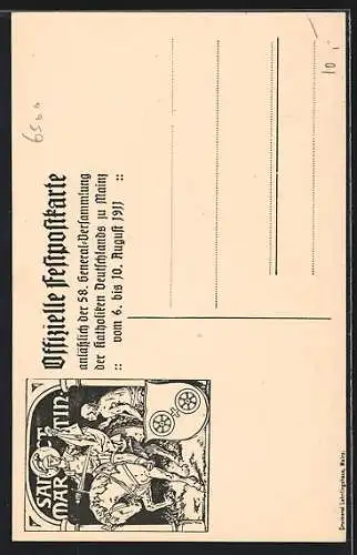 AK Mainz, 53. Generalversammlung der Katholiken Deutschlands 1911, Mainzer Sternenhimmel Sanct Alban, Sanct Lullus