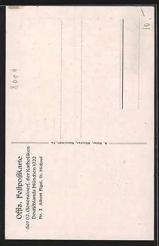 AK München, 62. Generalversammlung der Katholiken Deutschlands München 1922