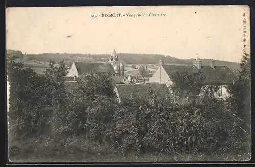 AK Dixmont, Vue prise du Cimetière