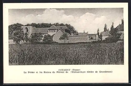 AK Dixmont /Yonne, La Ferme et les Ruines du Prieuré de l`Enfourchure, Ordre de Grandmont