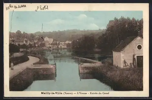AK Mailly-la-Ville /Yonne, L`Yonne, Entrée du Canal