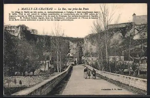 AK Mailly-le-Château, Le Bas, vue prise des Ponts