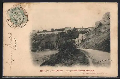 AK Mailly-le-Château, Vue prise de la route des Ports