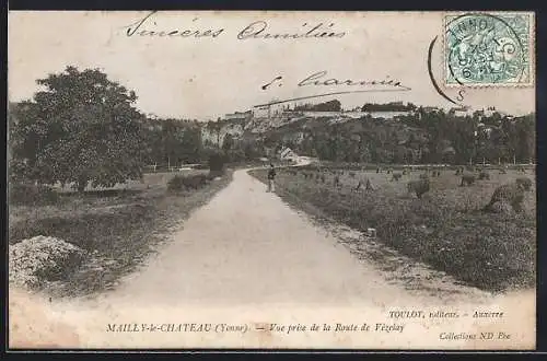 AK Mailly-le-Château /Yonne, Vue prise de la Route de Vézelay