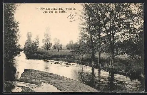AK Ligny-le-Châtel /Yonne, Vue sur le Serein