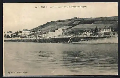 AK Joigny, Le Faubourg de Paris et Côte Saint-Jacques