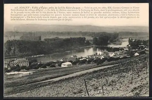AK Joigny, Vallée d`Épizy prise de la Côte Saint-Jacques avec vue sur la rivière et le village environnant
