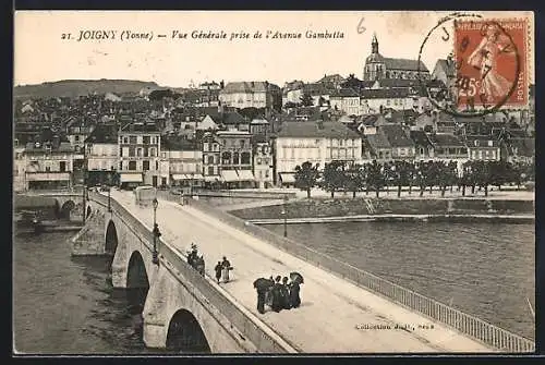 AK Joigny /Yonne, Vue Générale prise de l`Avenue Gambetta