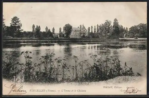 AK Vincelles /Yonne, L`Yonne et le Château