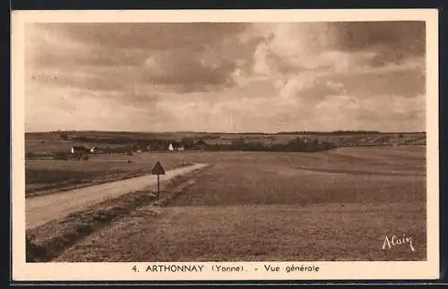 AK Arthonnay /Yonne, Vue générale des champs et du paysage rural