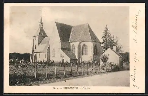 AK Serbonnes, L`Église et le sentier rural environnant