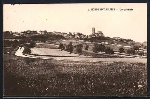 AK Mont-Saint-Sulpice, Vue générale du village et des champs environnants