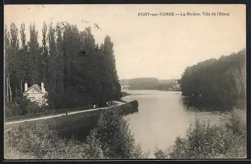 AK Pont-sur-Yonne, La Rivière, Villa de l`Étang