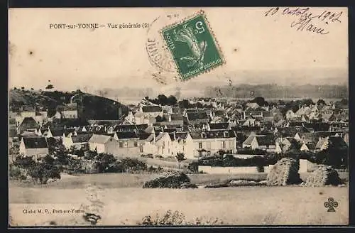 AK Pont-sur-Yonne, Vue générale
