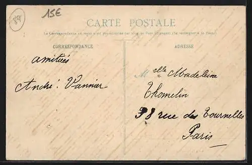 AK Pont-sur-Yonne, Le Port et la rivière avec pont en arrière-plan