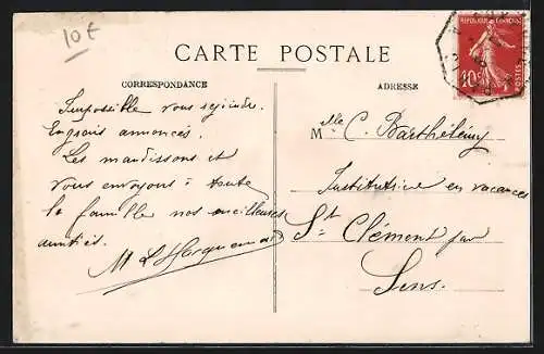 AK Pont-sur-Yonne, Les bords de l`Yonne en amont du Pont national