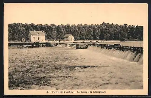 AK Pont-sur-Yonne, Le Barrage de Champfleury